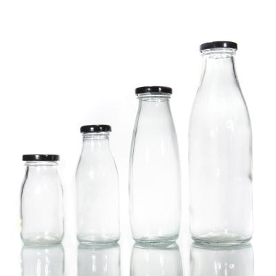 China OEM hervergrendelbare glazen melkflessen potten 250ml 300ml 500ml 750ml 1000ml Te koop