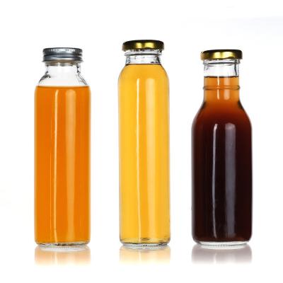 China 200ml 250ml 16 Oz Glass Juice Bottles Beverage Container In Bulk for sale