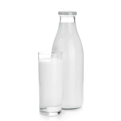 China Custom 350 ml 500 ml melkfles Glas milkshake flessen met deksel Te koop