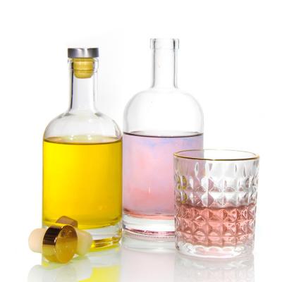 China Spot Cheep Price High White Material 750ml Glass Liquor Bottle For Rum Whiskey for sale