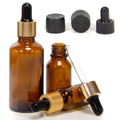 China 15ml 30ml Amber Essential Oil Dropper Brown Glass Bottles With Measurement Dropper for sale