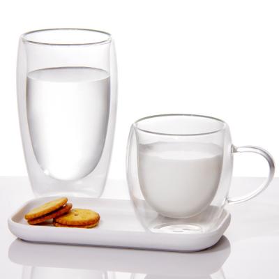 China Espresso Latte Leche Vidrio Té Tazas de café Tazas de bebida transparentes 600ml 650ml en venta