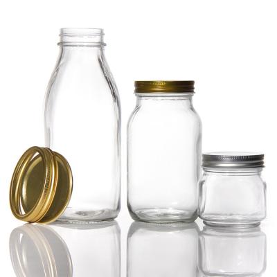 China Novo design de frascos de vidro para alimentos Mason Claros 450 ml 250 ml Mini Jar com tampa à venda