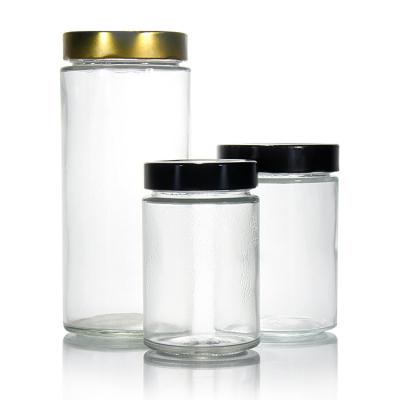 China Quick Delivery 380Ml 500Ml 16Oz Crystal Clear Canister Pickle With Lug Cap for sale