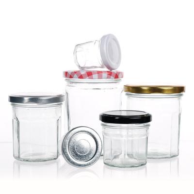 China Custom High Quality 370ml 500ml Honey Storage Glass Food Jar For Storage for sale