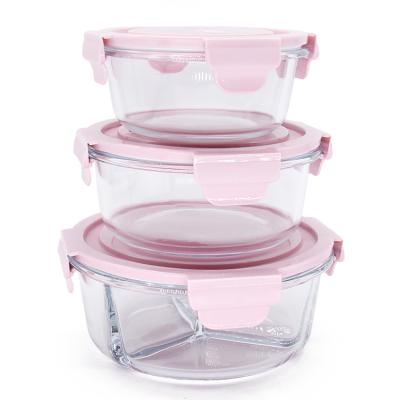 China Glass Fruit Bowl Lunch Box Fruit Salad Food Storage Bowl Microwaveand Dishwasher Oven Safe for sale