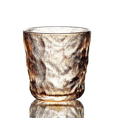 Chine échantillon gratuit glacier modèle verre de vin tumbler glacé couleur rose whisky verre tasse à vendre