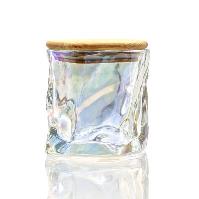 China Luxury Bulk 250ml 8oz Round Frosted Clear Glass Candle Jars With Lid for sale