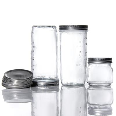 China Cheap Price Round 180Ml 280Ml 380Ml 500Ml  Food Package Glass Mason Jars With Screw Top Lid for sale