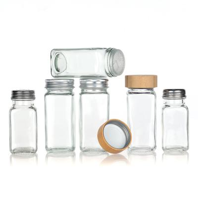 China 120 ml 90 ml Glas Gewürzkrüge mit Schüttler Schütteln Deckel Quadrat 4 Oz Gewürzkrug Für die Küche zu verkaufen