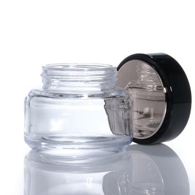 China Custom 30g 50g Frosted Glass Cosmetic Jars Facial Cream Jar Containers And Packaging for sale