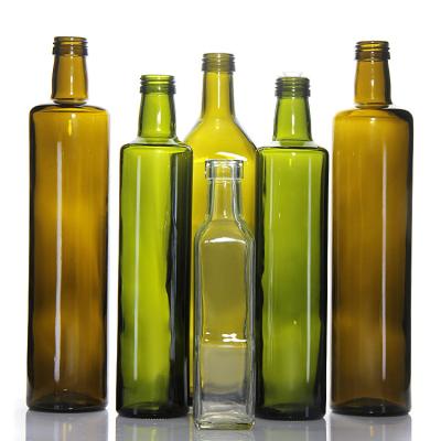 China 500ml 750ml Square Flat Olive Oil Glass Bottles With Cork Or Screw Lid for sale