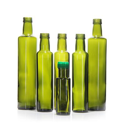 China Food Grade 250Ml 500Ml 750Ml Clear Round Marasca Glass Olive Oil Bottles With Cap for sale