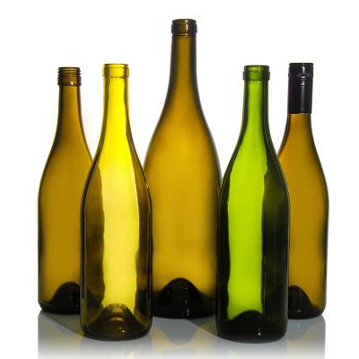 Chine Fabricants de luxe Champagne 375ml 750ml Bouteille de vin rouge Vert foncé Bouteilles de verre vides avec couvercle à vendre