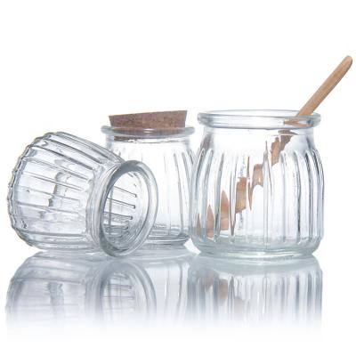 China Grote mond glas pudding pot leeg helder keuken yoghurt jam honing mousse container Te koop