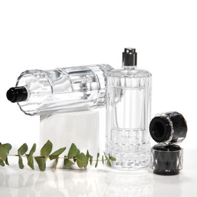 China Wholesale Clear Empty Refillable Glass Perfume Spray Bottle Cylinder Shape Spray Bottle for sale