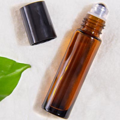 China 10Ml Amber Clear Black Glass Roller Bottle For Perfume Essential Oils for sale