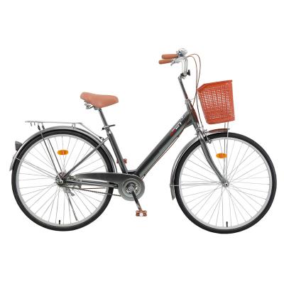 China Hot Sale OEM ODM Bicicleta Vintage Steel Lady City Bike Wholesale Fashional 26 Inch Women's City Bicycle for sale