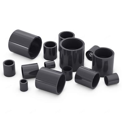 China Flat Joint Straight Plastic Water Supply Pipe Fittings Or Furniture Fittings PVC Chemical Joint Pipe Fittings Pipe Adapter 20 25 32 40 for sale