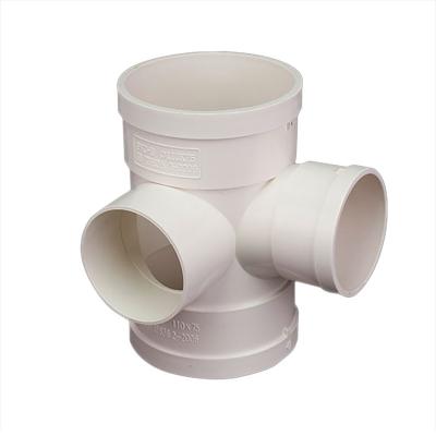 China Three-dimensional four-way four-way common pipe drainage sewer pipe fittings PVC PVC pipe fittings 75 110 160 75*5 for sale