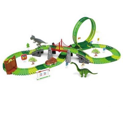 China Flexible Tracks Set New Design 191Pcs Amazon Color Jurassic World Dinosaur Online Shopping Electric Track Toy For Kids for sale