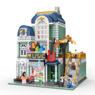 China Construction Toy Amazon Most Popular Bricks Toys YC 20008 3D Music Shop Plastic Building Blocks Set For Children for sale