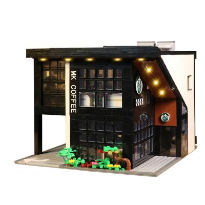 China DIY Building Brick Amazon Hit Street View Series City Cafe LED Model Building Blocks For Birthday Gifts for sale