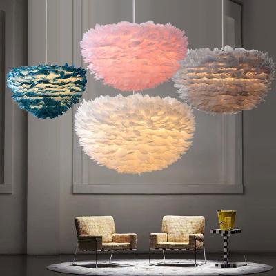 China Modern Nordic Modern Children's Room Feather Chandelier Warm And Romantic Chandelier For Dining Room Master Bedroom for sale