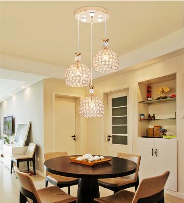 China European Modern Dining Room Lamp Pendant Three Led Modern Contracted Dining Room Crystal Pendant Simple Master Bedroom Creative Personality for sale