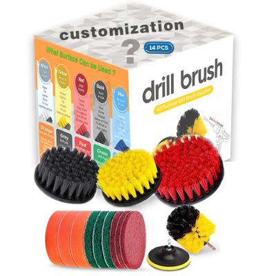 China Electric Attachment 14 Piece Viable Drill Brush Power Scrubber Kit for Body, Trims, Wheels and Wind Ducts for sale