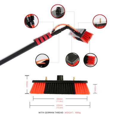 China Building Material Stores Extend Clean Water Fed Pole Telescopic Brush For Window Cleaning Solar Panel Cleaning for sale