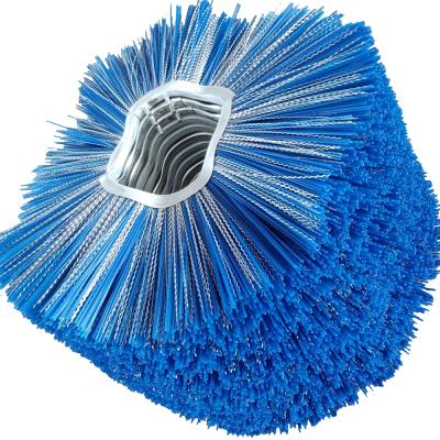 China Wholesale Blue Cleanging Snow Broom Tractor Mounted Road Sweeper Cleaning Brush for sale