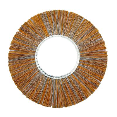 China Building Material Shops Flat Shape Poly Filament Wafer Brush And Steel Wire For Road Sweeping for sale