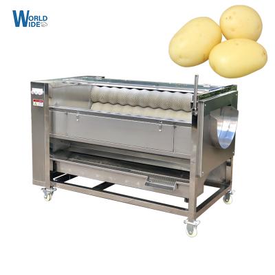 China Factory Root Vegetable Fruit Ginger Potato Roller Peeler Washing Cleaning Swtte Potato Peeling Machine for sale