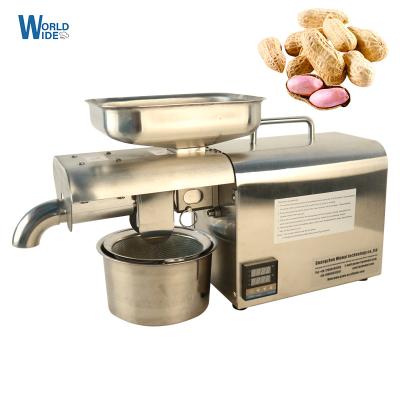 China Hotels Mini Home Use Coconut Oil Maker For Sunflower Sesame Seeds Stainless Steel Oil Press Machine for sale