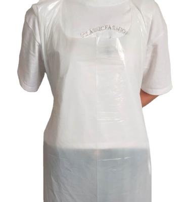 China Water Resistant Aprons HDPE Or LDPE Plastic Disposable Apron White Feature Without Sleeve for sale