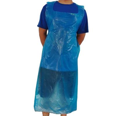 China D2W waterproof degradable disposable HDPE LDPE polyethylene pe plastic apron without sleeves in the kitchen for sale