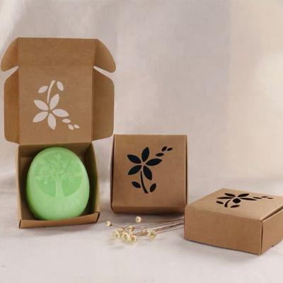 China 2021 Custom 100% Biodegradable Eco Friendly Recyclable Logo Printed Kraft Paper Die Cut Soap Bar Packaging Boxes for sale