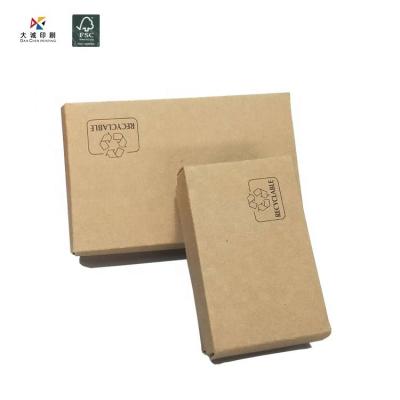 China Wholesale Recyclable Brown Retro Ring Box Luxury Upper Lower Cover Paper Gift Wrapping Paper Jewelry Boxes Design for sale