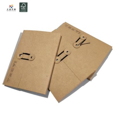 China It reinforced folders with elastic cord are not easy to lose eco-friendly kraft paper presentation folder folder for paper office supplies for sale