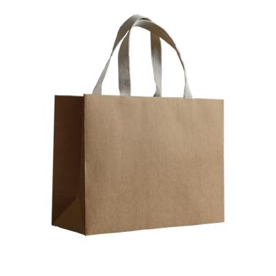 China Recyclable Custom Recyclable Kraft Paper Material With Stamping Logo Paper Shopping Bag And Shopping Paper Bag for sale