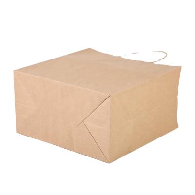 China Recycled materials costom paper lunch bags large size paper bag for flower with handle for staff with meals to work for sale