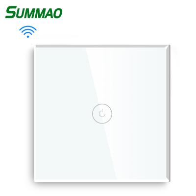 China Google Smart Smart Home Tuya Life Smart Home Life Tuya Strip EU UK 1 Lamp Switch Contact Galss Switch Wasted Wireless Electric Switch for sale