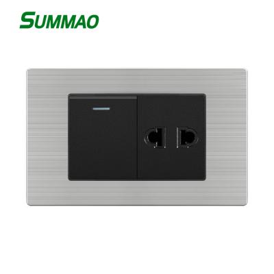 China US AU Thailand Italy 118 Type Residential / Multipurpose Wall Switch Socket Home Use Electrical Outlet Outlet With Switch for sale