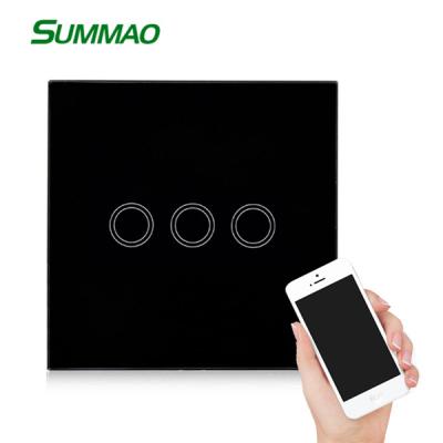 China Tuya Residential Eu Wifi Touch Switch Wall Lamp Switch Standard Smart Home Radio Remote Control App for sale