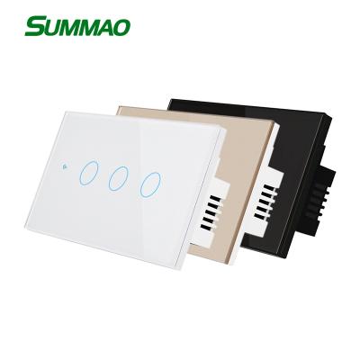 China Australia Smart Electric Au Screen Wall Automation Smart Home Switch WIFI Touch Standard Lamp Switch for sale