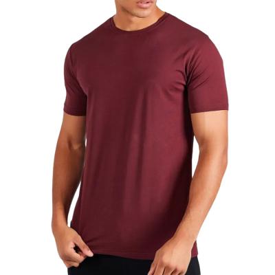 China 95 Cotton 5 Elastane T Shirt Basic Blank Plain Mens Stretch Slim Fit T Shirt for sale