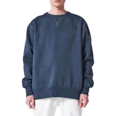 China Der Tropfen-Schulter-Lebensstil-Ebene der Männer färbte Schwergewichts- Sweatshirts mit v-Stich zu verkaufen