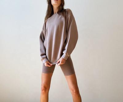 China Fallengelassene übergroße Sweatshirts des Schulter-freien Raumes prägten der Pullover-Sweatshirt der zufälligen Frauen zu verkaufen