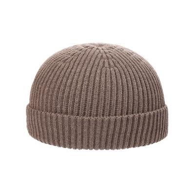 China Warm Ribbed Ski Hat Retro Beanies And Caps Brimless Winter Hats Men Fisherman Beanie Cap for sale